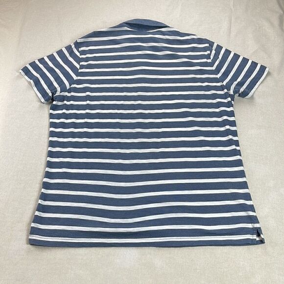 Banana Republic Polo Shirt Mens Extra Large XL Blue‎ Striped Short Sleeve Shirt - Picture 3 of 9